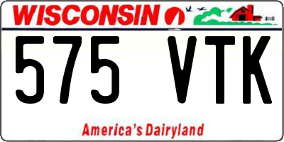 WI license plate 575VTK