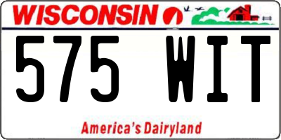 WI license plate 575WIT
