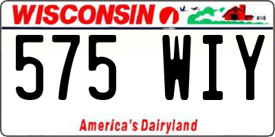 WI license plate 575WIY