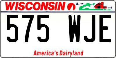 WI license plate 575WJE