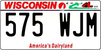 WI license plate 575WJM