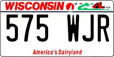 WI license plate 575WJR