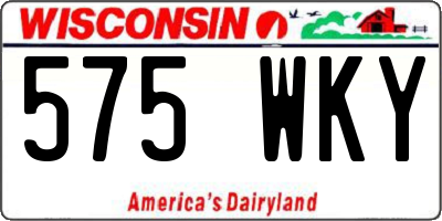 WI license plate 575WKY
