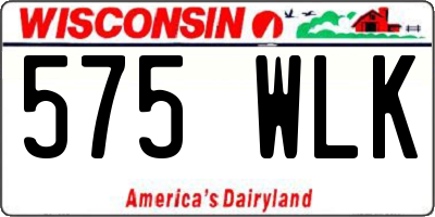 WI license plate 575WLK