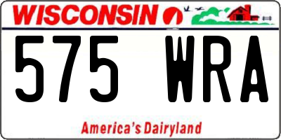 WI license plate 575WRA