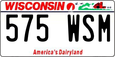 WI license plate 575WSM