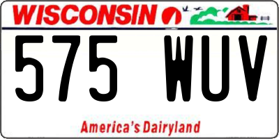 WI license plate 575WUV