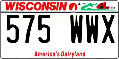 WI license plate 575WWX