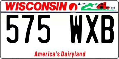 WI license plate 575WXB