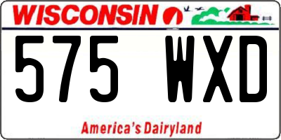 WI license plate 575WXD