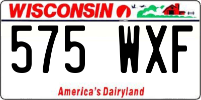 WI license plate 575WXF