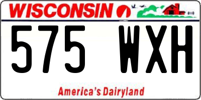 WI license plate 575WXH