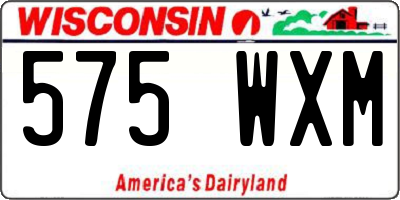 WI license plate 575WXM