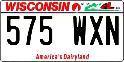 WI license plate 575WXN
