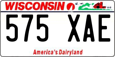 WI license plate 575XAE