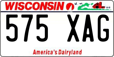 WI license plate 575XAG