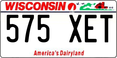 WI license plate 575XET