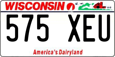 WI license plate 575XEU