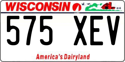 WI license plate 575XEV