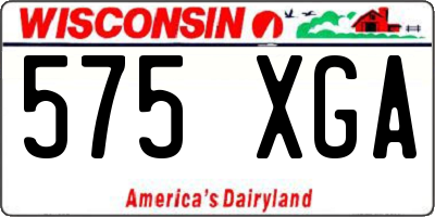 WI license plate 575XGA