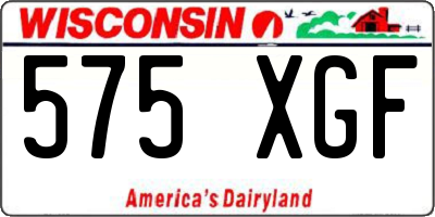 WI license plate 575XGF