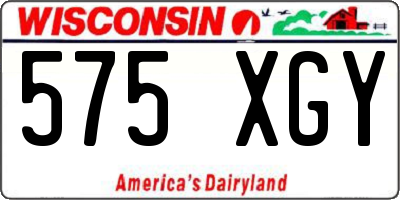 WI license plate 575XGY