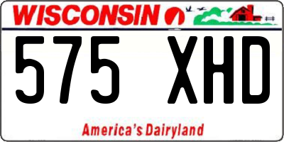 WI license plate 575XHD