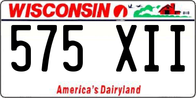 WI license plate 575XII