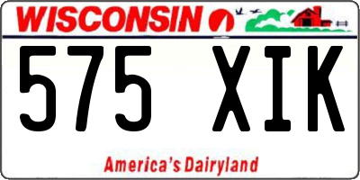WI license plate 575XIK
