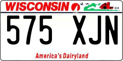 WI license plate 575XJN