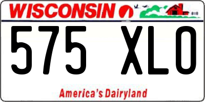 WI license plate 575XLO