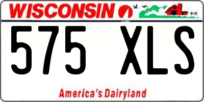 WI license plate 575XLS