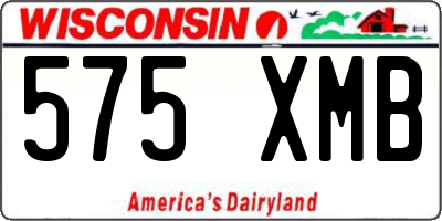 WI license plate 575XMB