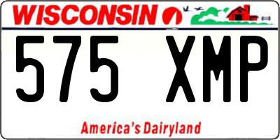 WI license plate 575XMP