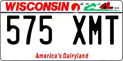 WI license plate 575XMT