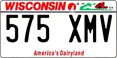 WI license plate 575XMV