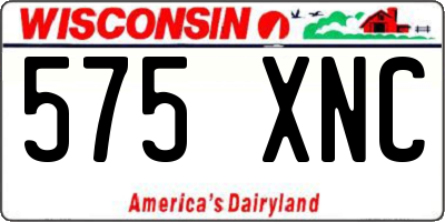 WI license plate 575XNC