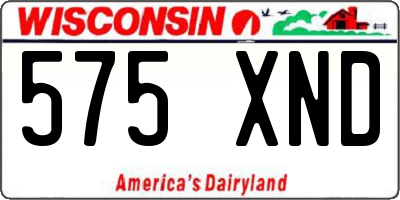 WI license plate 575XND