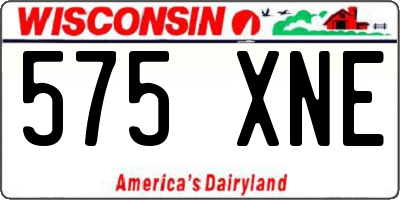 WI license plate 575XNE