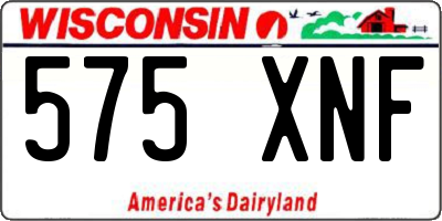 WI license plate 575XNF