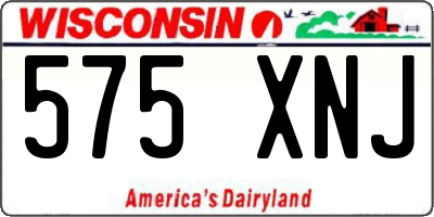 WI license plate 575XNJ
