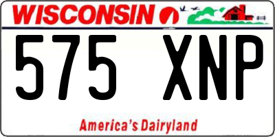 WI license plate 575XNP