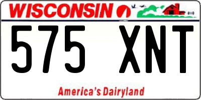 WI license plate 575XNT