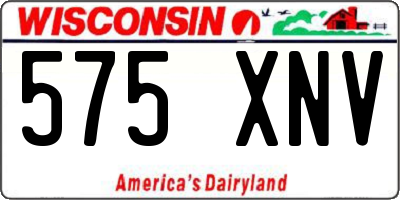 WI license plate 575XNV