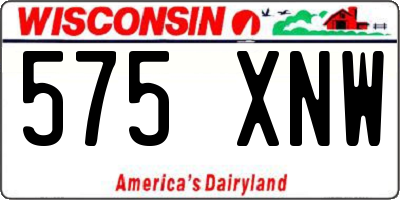 WI license plate 575XNW