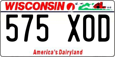 WI license plate 575XOD