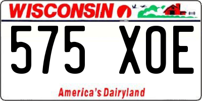 WI license plate 575XOE