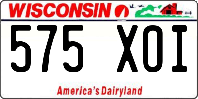 WI license plate 575XOI
