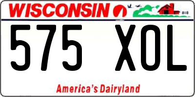 WI license plate 575XOL