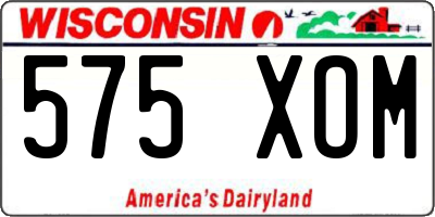 WI license plate 575XOM